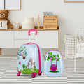 NNECW 2 Pieces Kids Luggage Set with 4 Casters & Retractable Handle