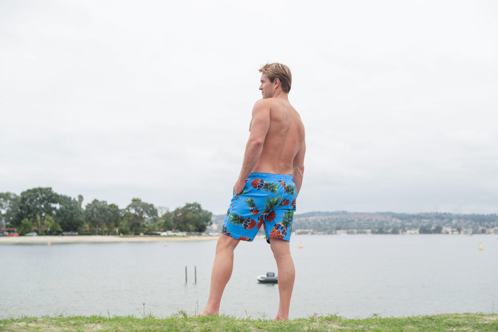 Pineapple Men's Boardshorts-Blue (S-2XL)