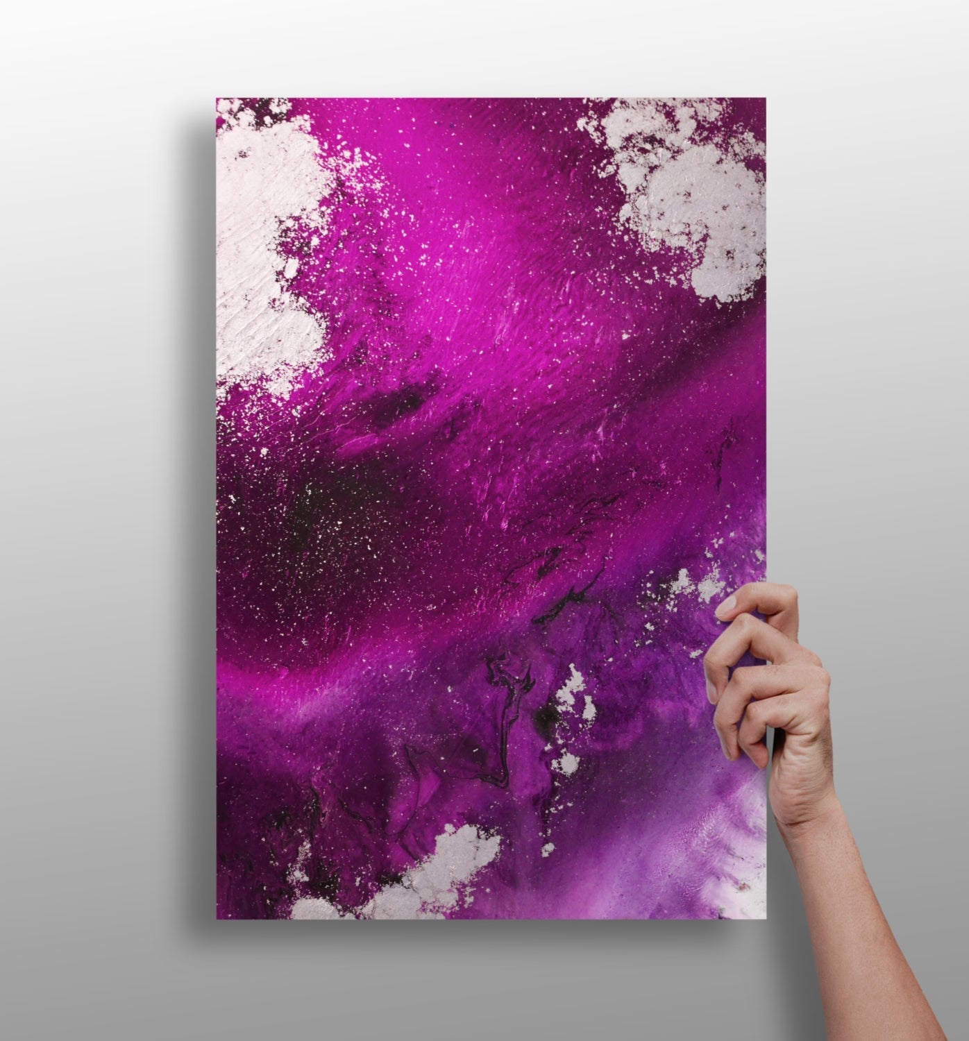 Abstract Paint Fuschia V3 Aluminum Print