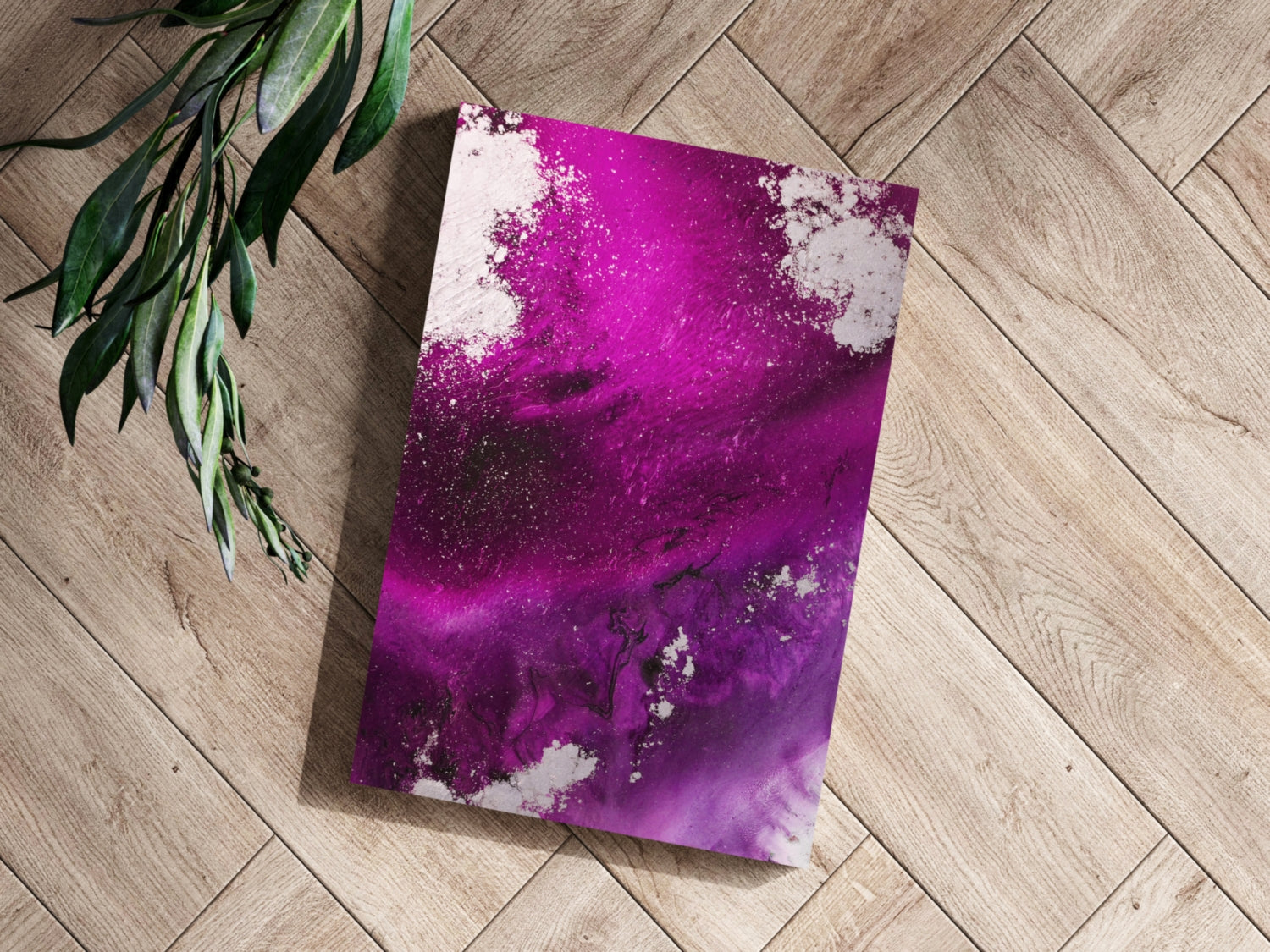 Abstract Paint Fuschia V3 Aluminum Print