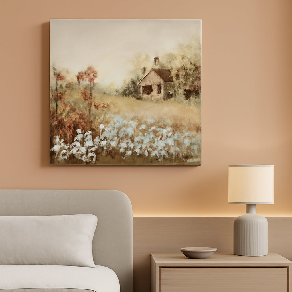 Canvas Wall Art Rustic Farmhouse Landscape 58x29in