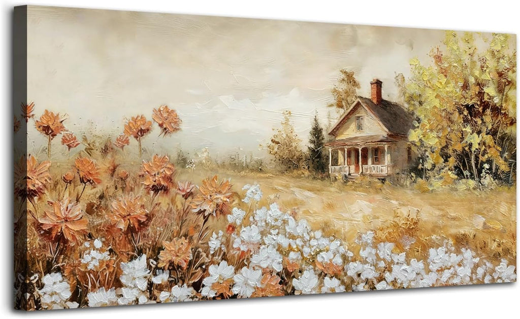 Rustic Farmhouse Canvas Art Landscape Ultrawarm 40Inches
