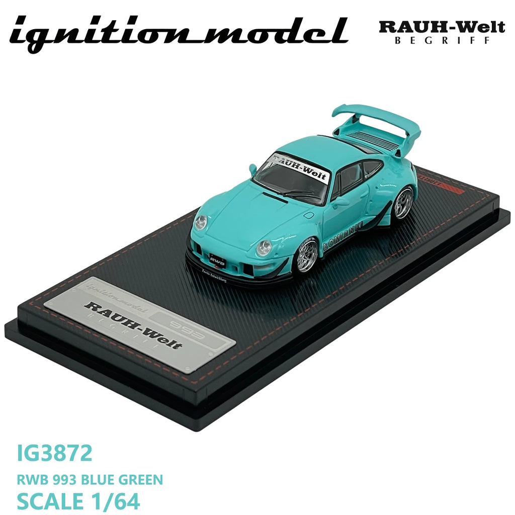 Ignition Model 1:64 Porsche 911 RWB 993 "Blue Green" Diecast Model Car #IG3872 In Stock Ready To Ship