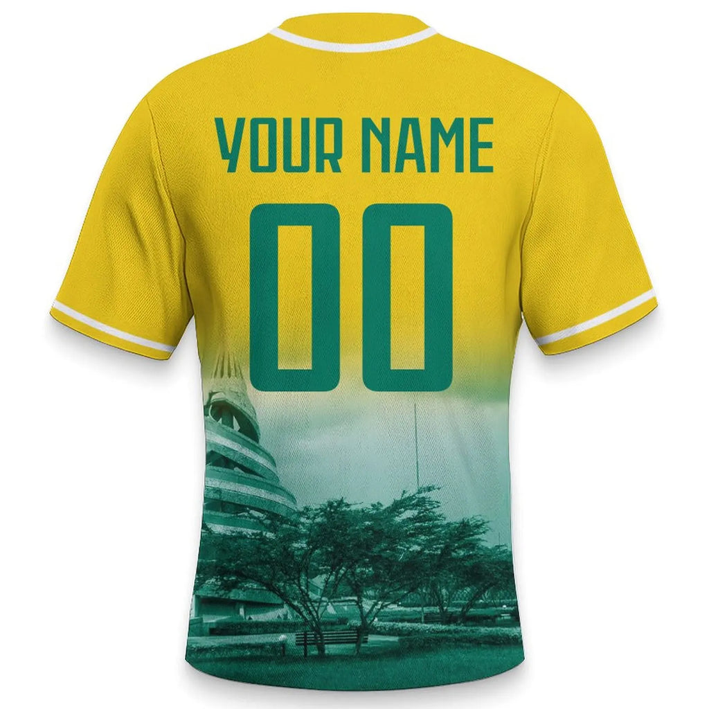 Custom Cameroon Baseball Jersey with City Skyline Personalized Name Number Baseball Shirt for Men Women Youth Kids