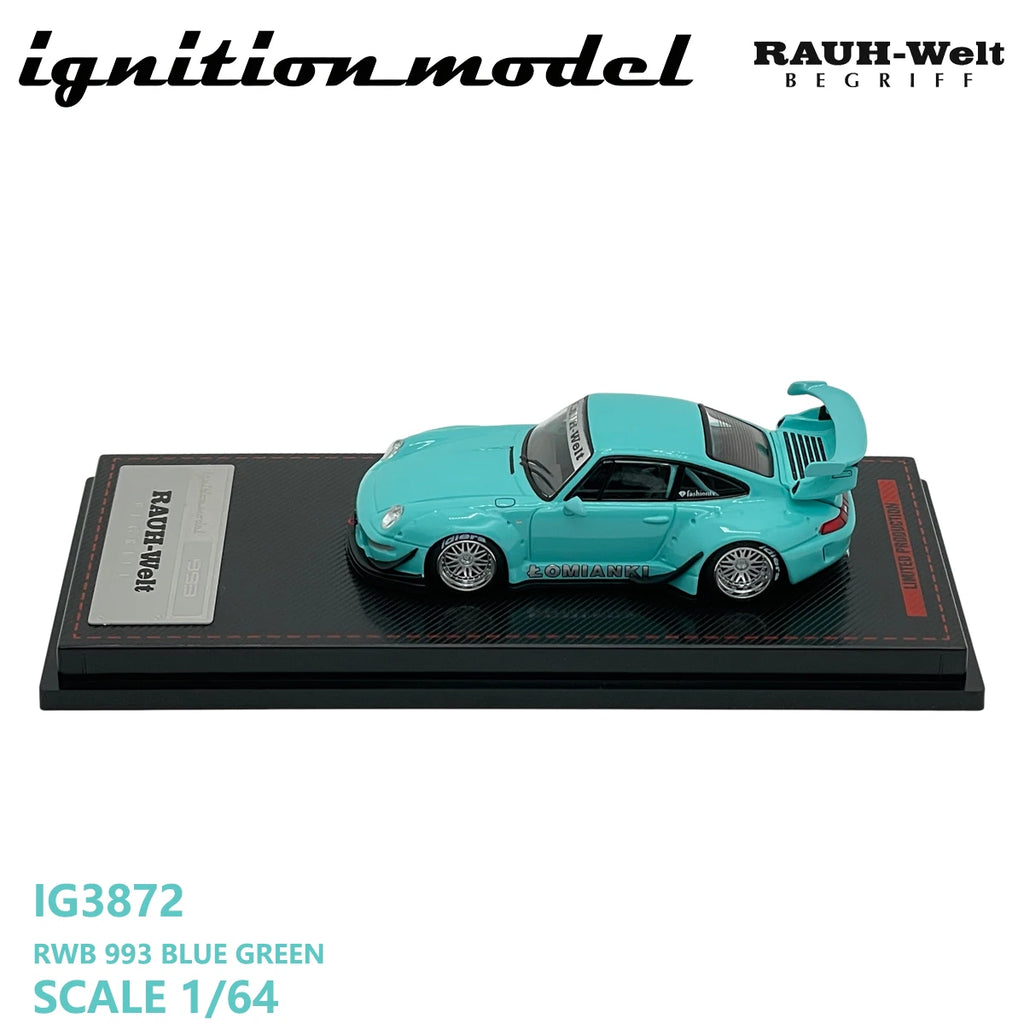 Ignition Model 1:64 Porsche 911 RWB 993 "Blue Green" Diecast Model Car #IG3872 In Stock Ready To Ship