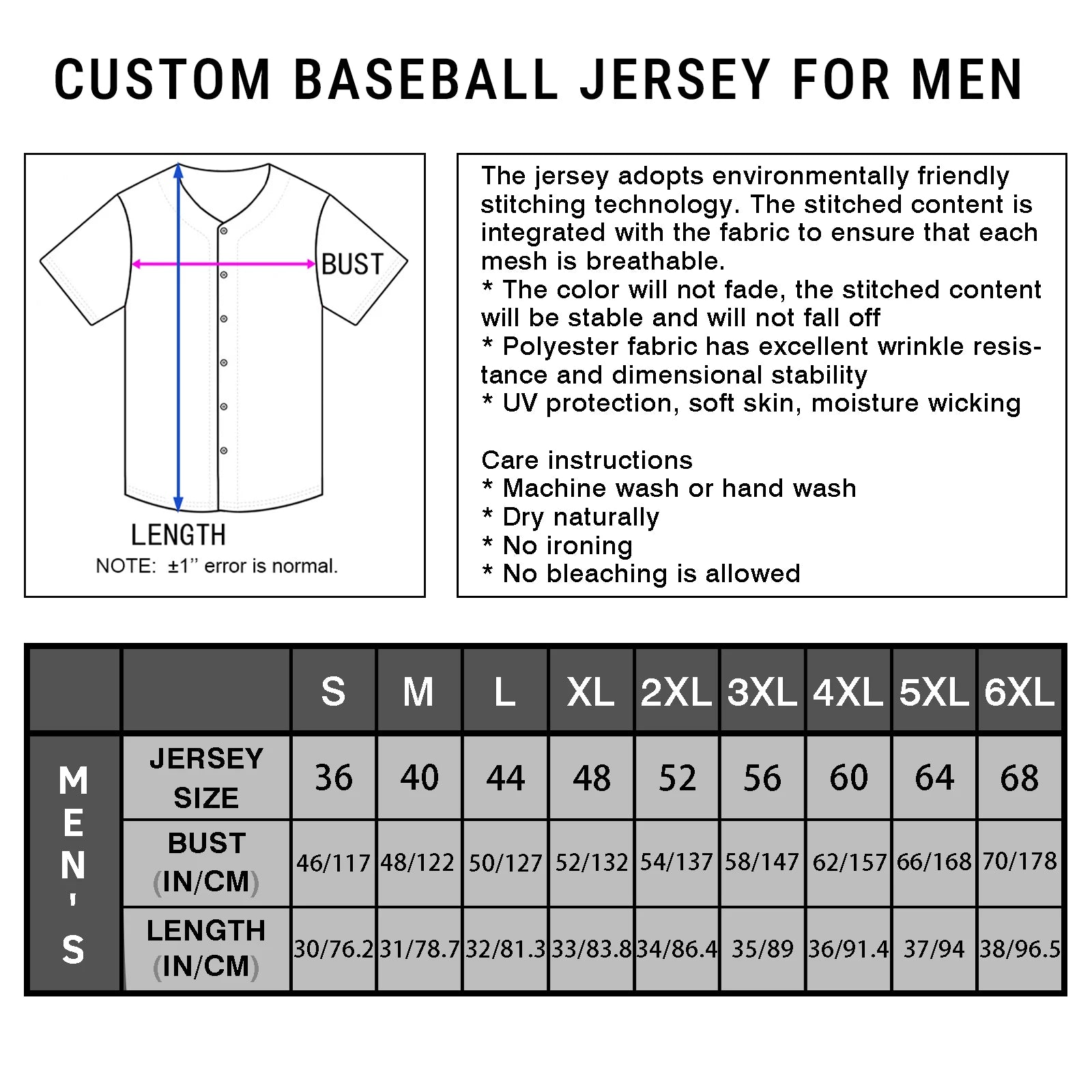 Personalized Nicaragua Baseball Jersey Custom Name Number Flag Inspired Button Down Baseball Shirt Sportwear for Men