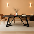 70.86 Inch Black Dining Table For 4 To 6 Family Room
