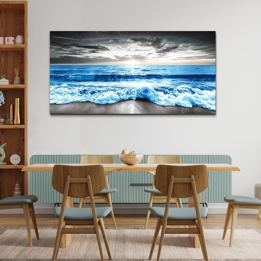 Blue Ocean Seascape Museum Quality Canvas Art 20x40