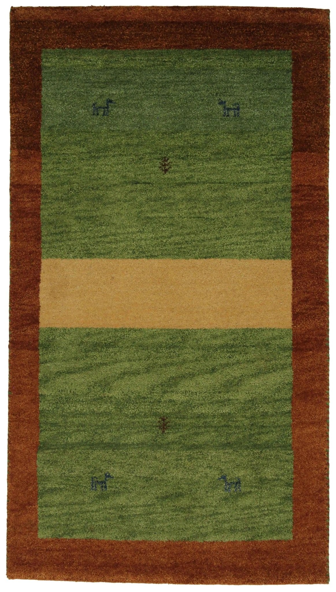 Canvello Hand Made Modern All Over Indo Gabbeh Rug - 3'0'' X 5'5''