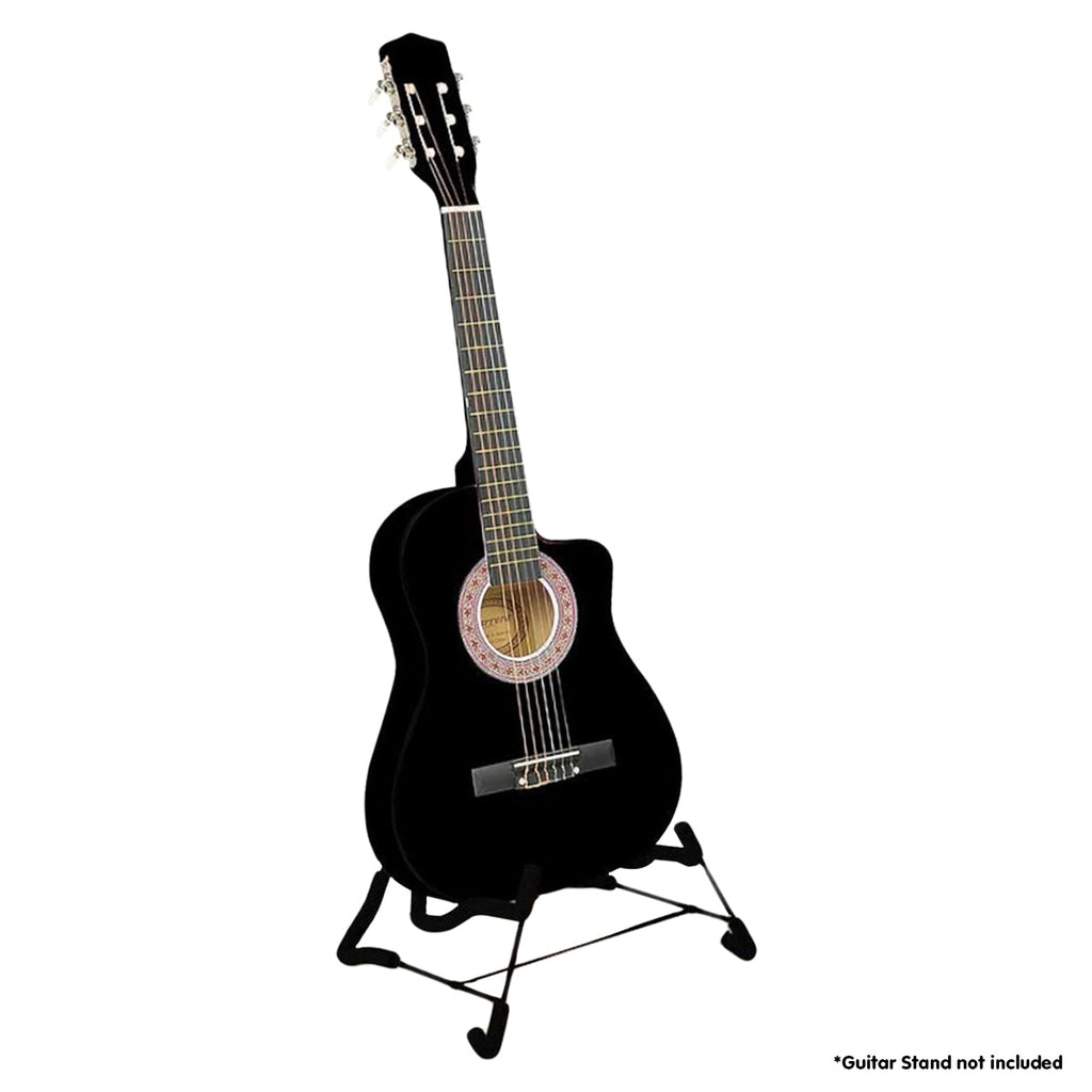 NNEDPE 38in Cutaway Acoustic Guitar with guitar bag - Black