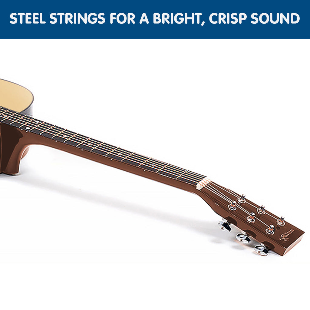NNEDPE 38in Pro Cutaway Acoustic Guitar with guitar bag - Natural