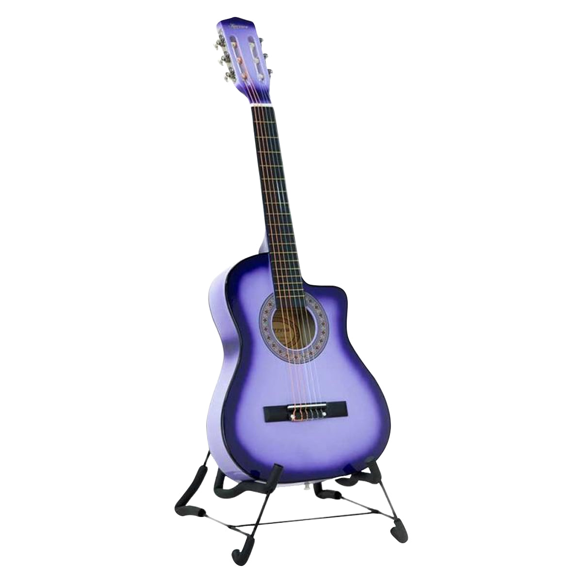 NNEDPE 38in Pro Cutaway Acoustic Guitar with guitar bag - Purple Burst