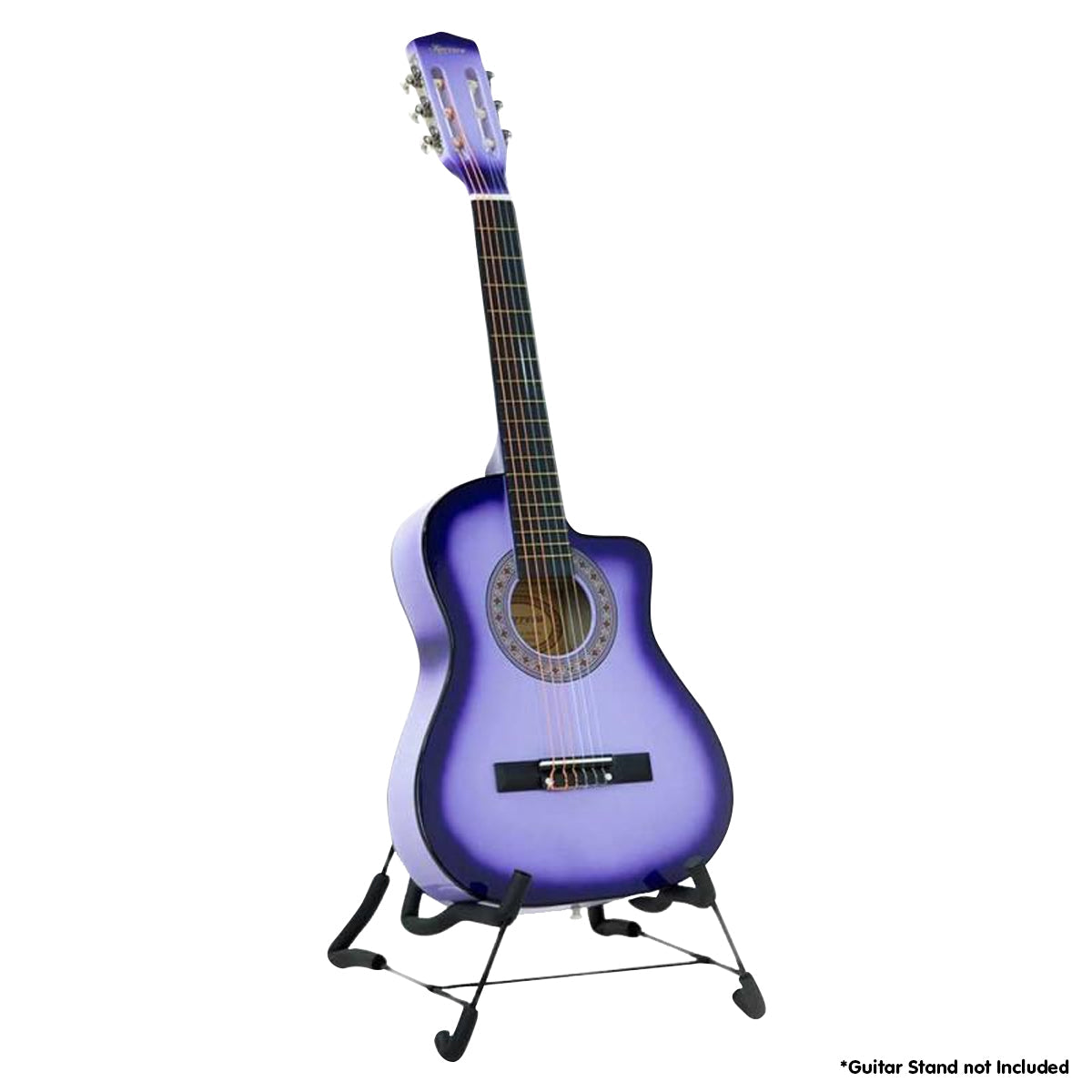 NNEDPE 38in Cutaway Acoustic Guitar with guitar bag - Purple Burst