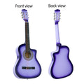 NNEDPE 38in Cutaway Acoustic Guitar with guitar bag - Purple Burst