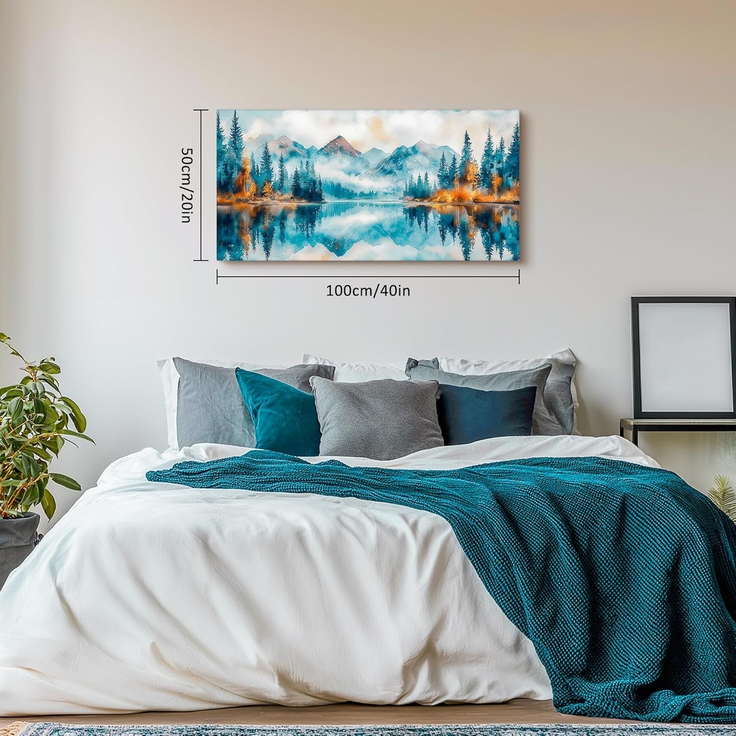 Blue Forest Canvas Wall Art 20x40 Land scape Art work