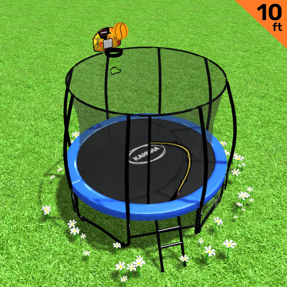 NNEDPE Trampoline 10ft with  Basket ball set - Blue