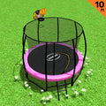 NNEDPE Trampoline 10ft with  Basket ball set - Pink