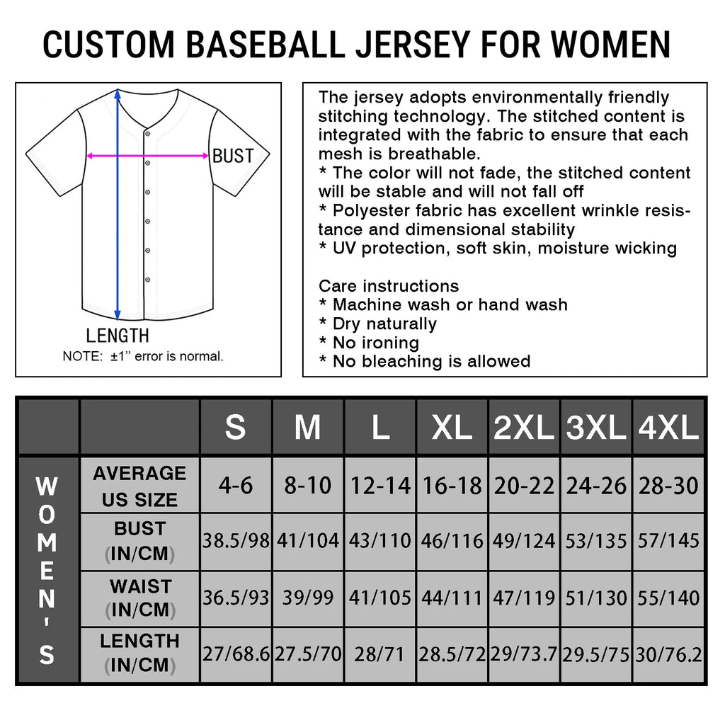 Custom Colombia Baseball Jersey for Women Personalized Baseball Uniform with Name Number Button Down Baseball Shirt Sportwear