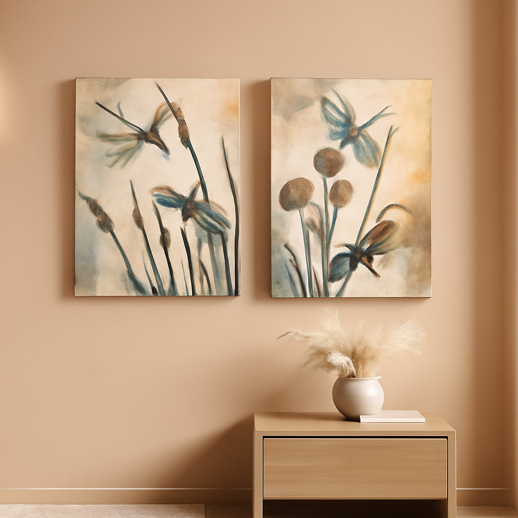 Beige Dragonfly Canvas Wall Art 16x24 Inches Giclee