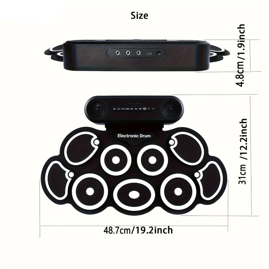 Electronic Drum Set with 9 Pads & Speakers