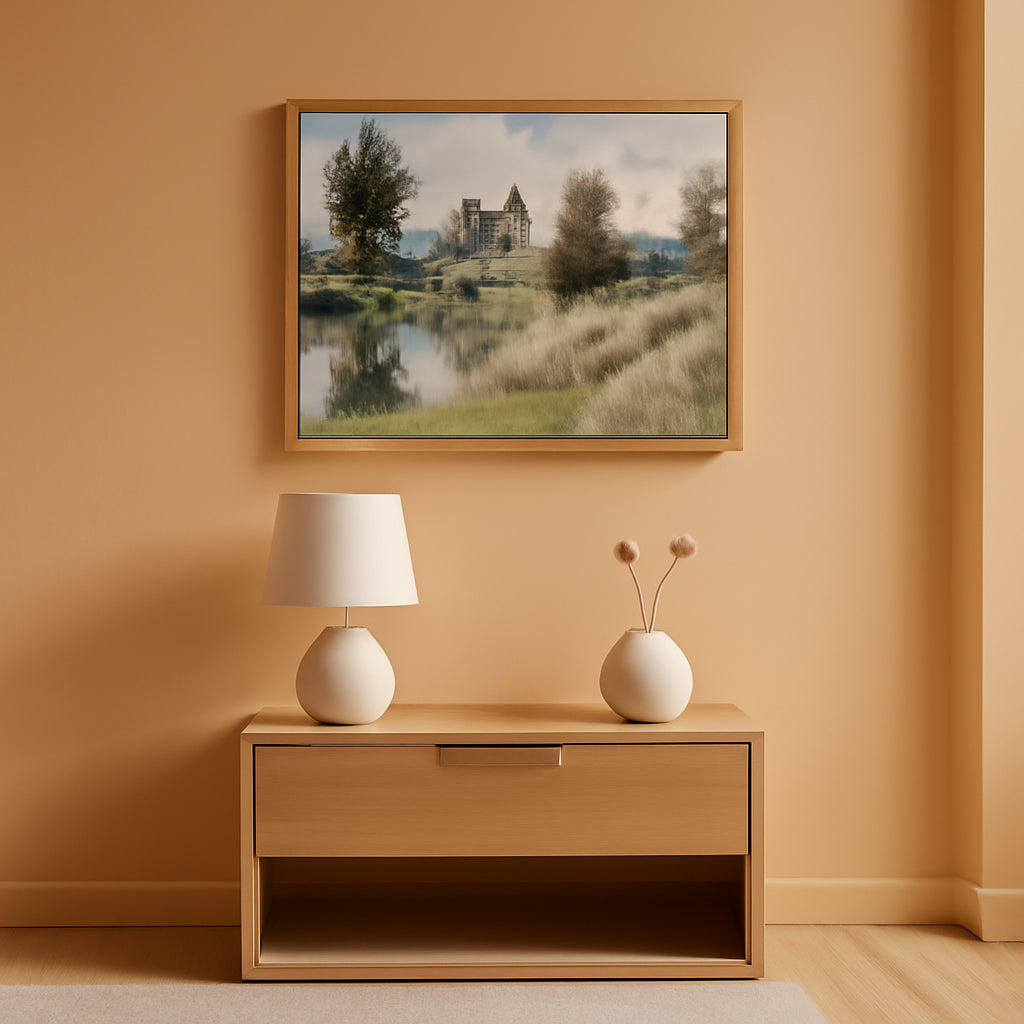 Framed Rustic Countryside Landscape Large Wall Art