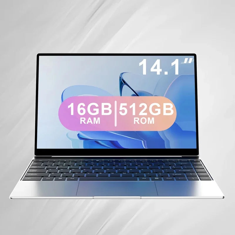 14.1" Ultra Slim Laptop Intel N3700 Win11 Pro 16GB RAM 2TB SSD 1080P HD Business & Gaming Notebook
