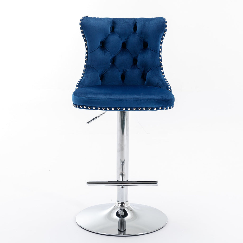 Set of 2  Swivel Velvet Barstools