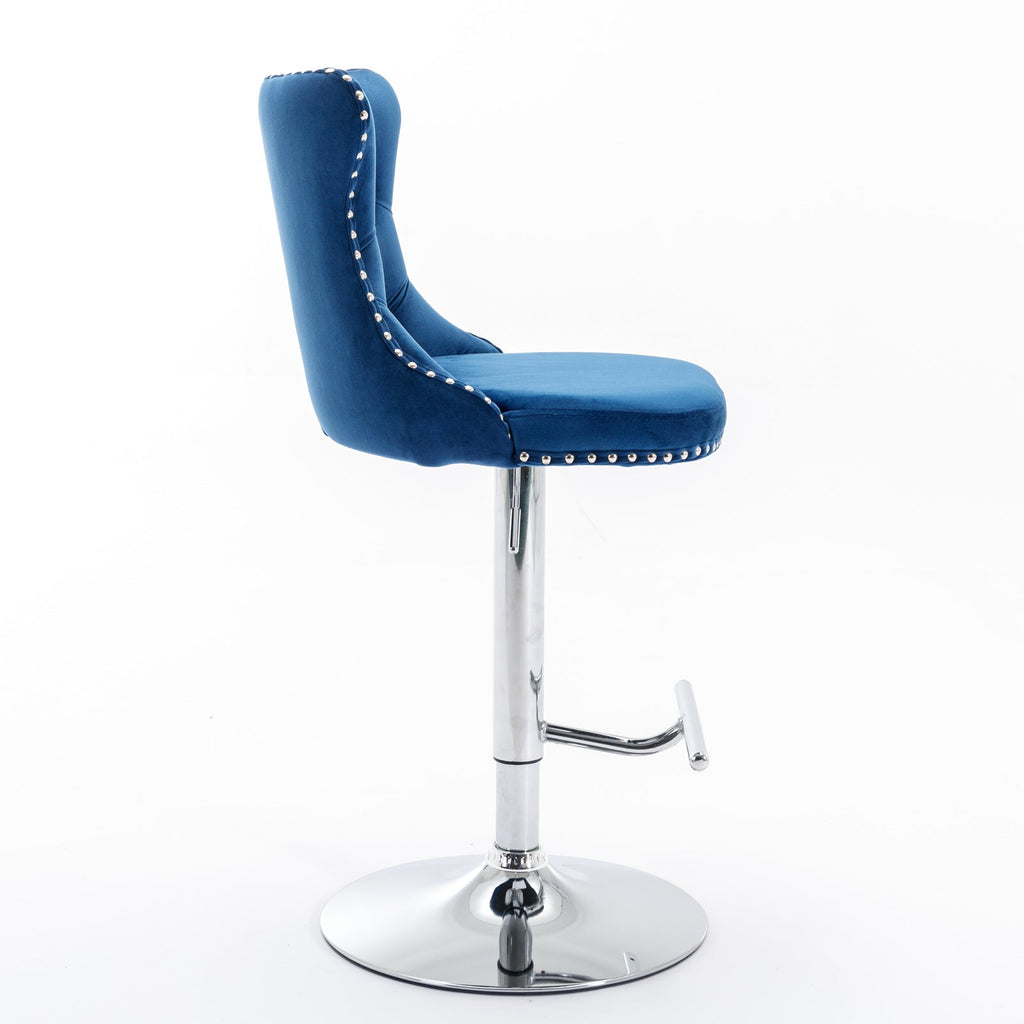 Set of 2  Swivel Velvet Barstools