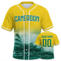 Custom Cameroon Baseball Jersey with City Skyline Personalized Name Number Baseball Shirt for Men Women Youth Kids