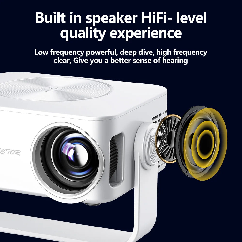 M60 Projector Full HD 1080P Supported 4K Portable Ultra Thin Projector Dual Band 2.4G+5G WiFi Auto Focus Auto Keystone Home Theater Office Projector