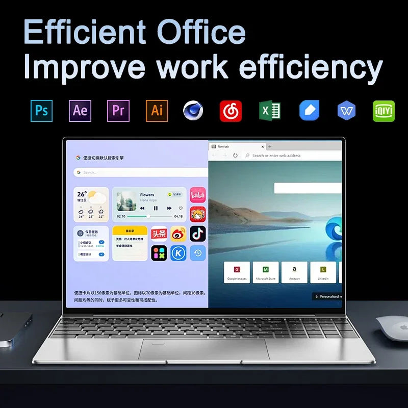 Windows 11 New 15.6 Inch Ultra Slim Laptop Intel Core I9-9880H 32GB RAM 2TB SSD 1920*1080 Gaming Office Study Home Use