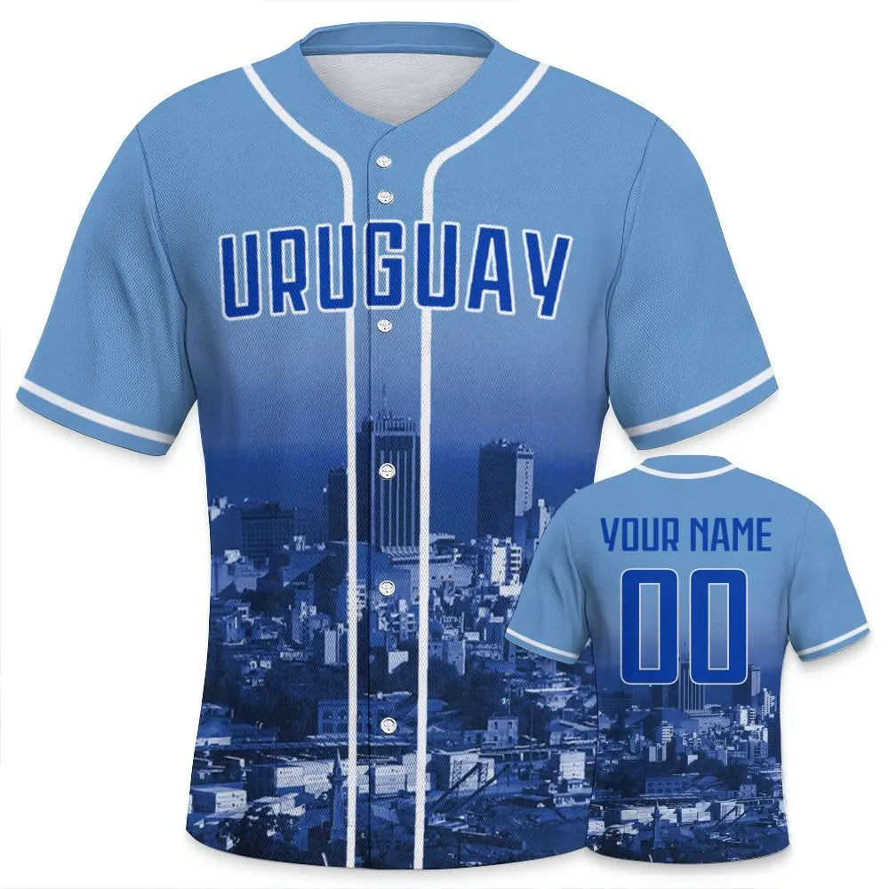 Custom Montenegro Baseball Jersey Personalized Name Number Baseball Shirt with City Skyline for Men Women Youth Kids