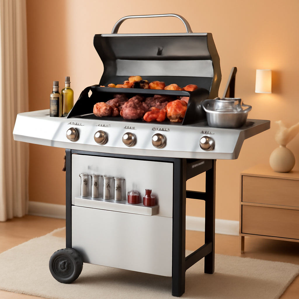 Propane Gas Grill With Side Burner Outdoor Cooking System