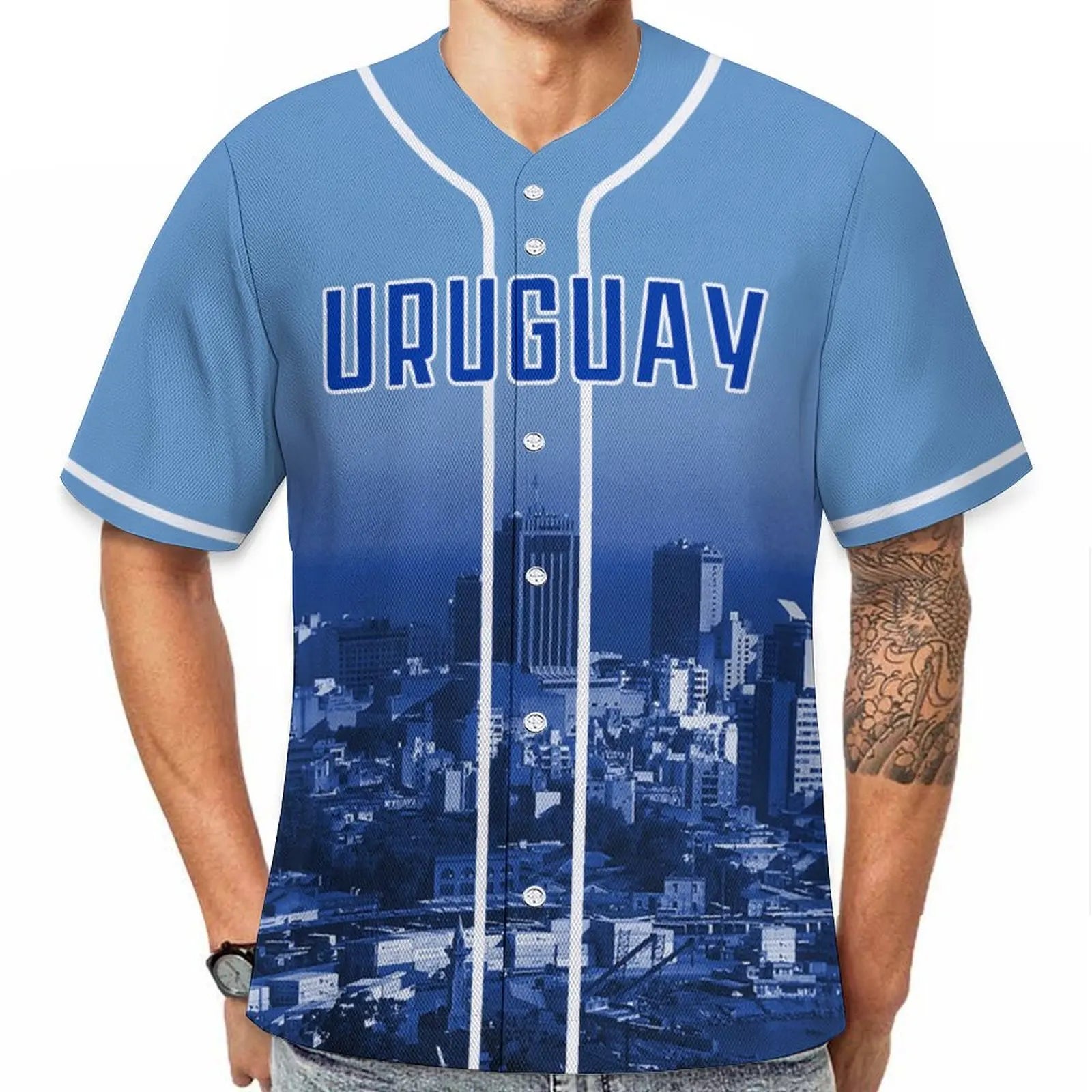 Custom Montenegro Baseball Jersey Personalized Name Number Baseball Shirt with City Skyline for Men Women Youth Kids