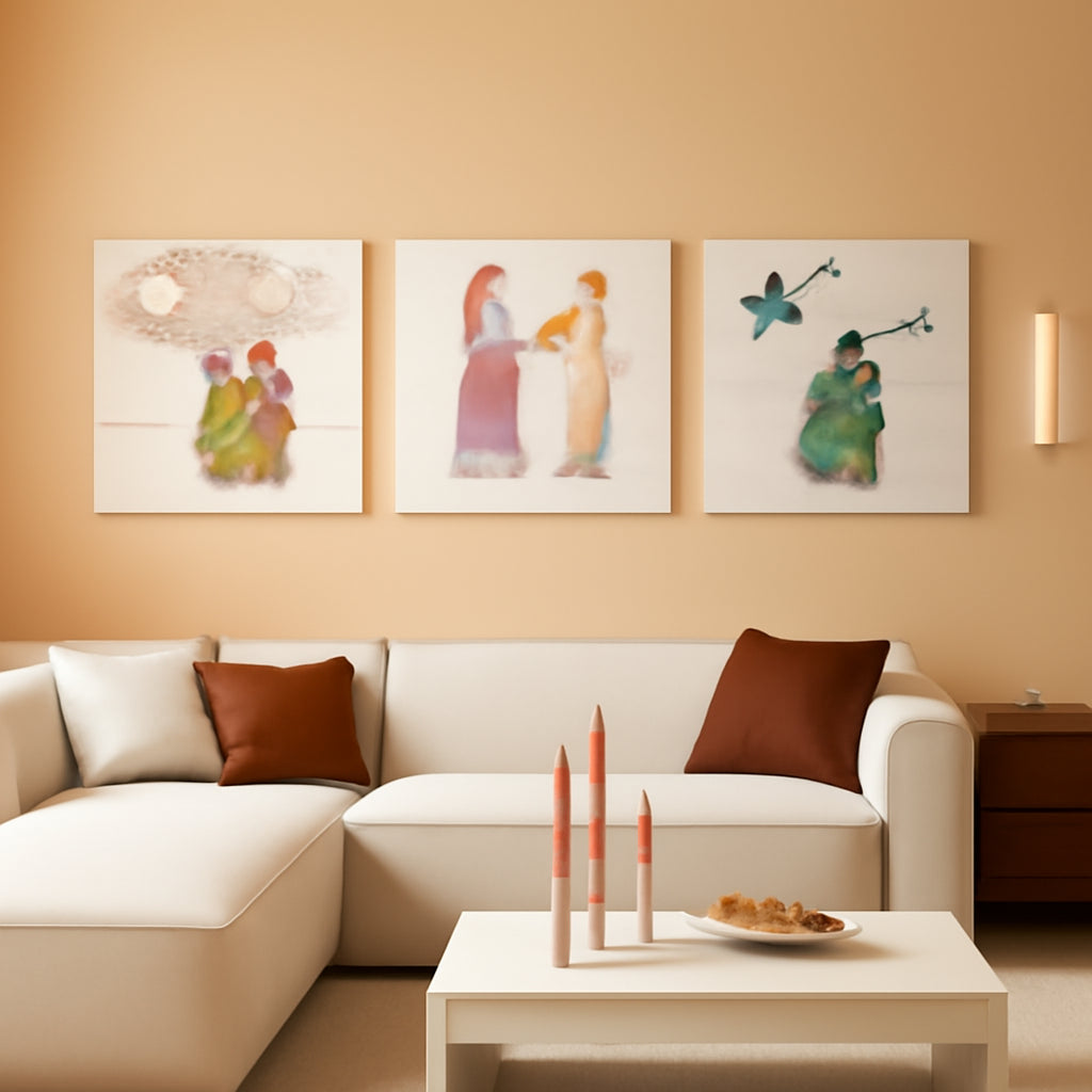 Three Piece Chromaticity Gradient Wall Art 16Inches