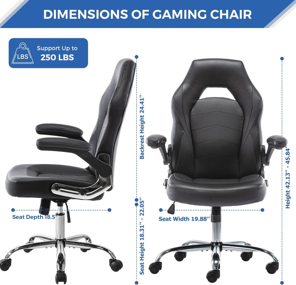 Ergonomic Gaming Chair With Height Adjustability Black