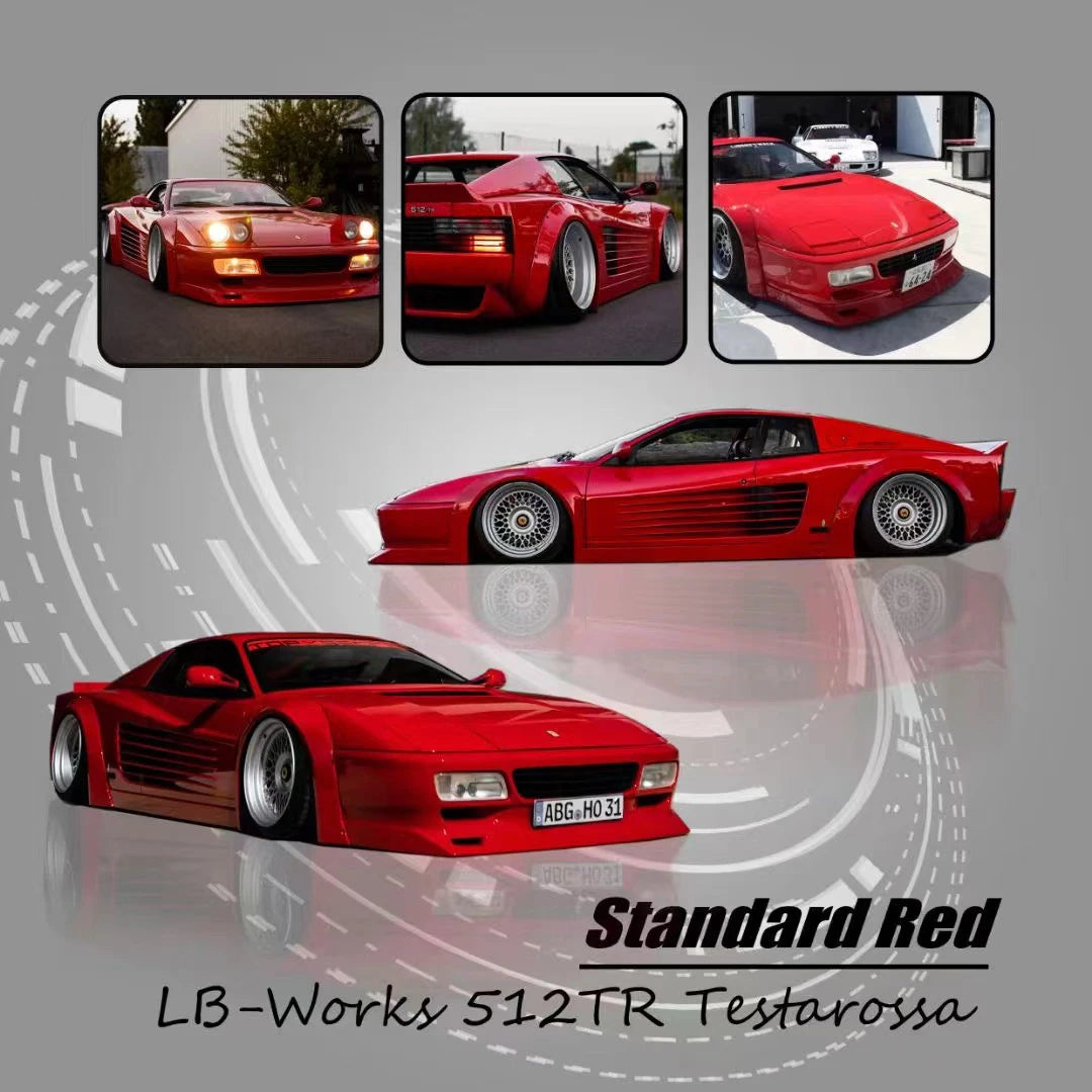 Star In Stock 1:64 LBWK 512 TR Testarossa Diecast Diorama Car Model Collection Miniature Toys