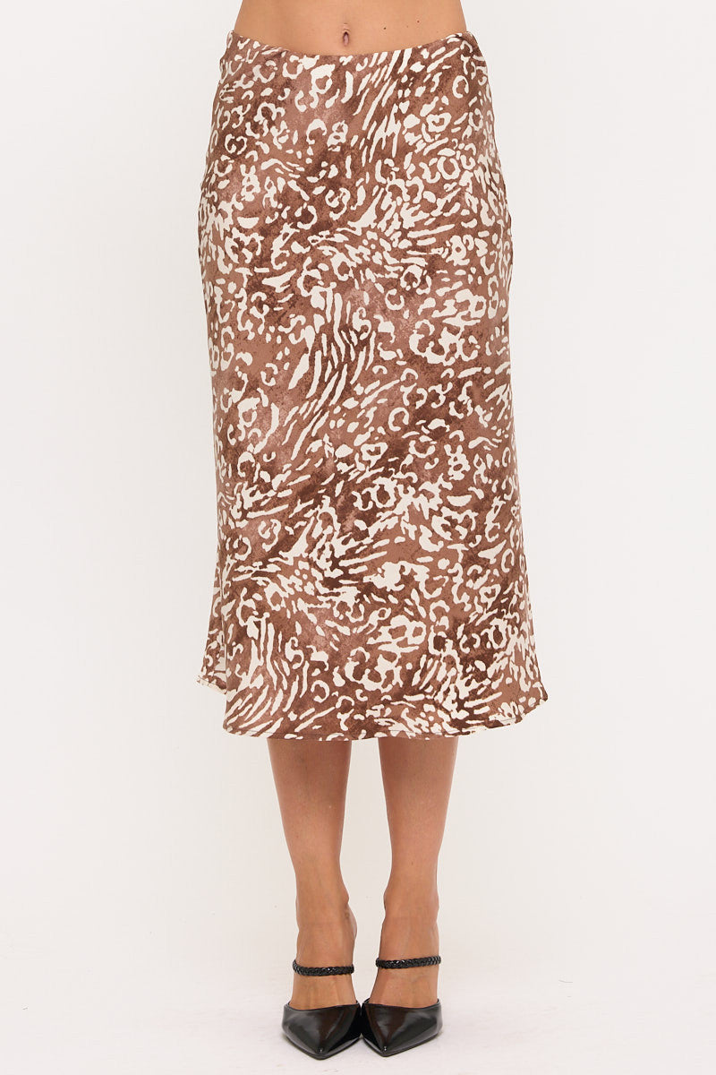Animal Print Midi Skirt