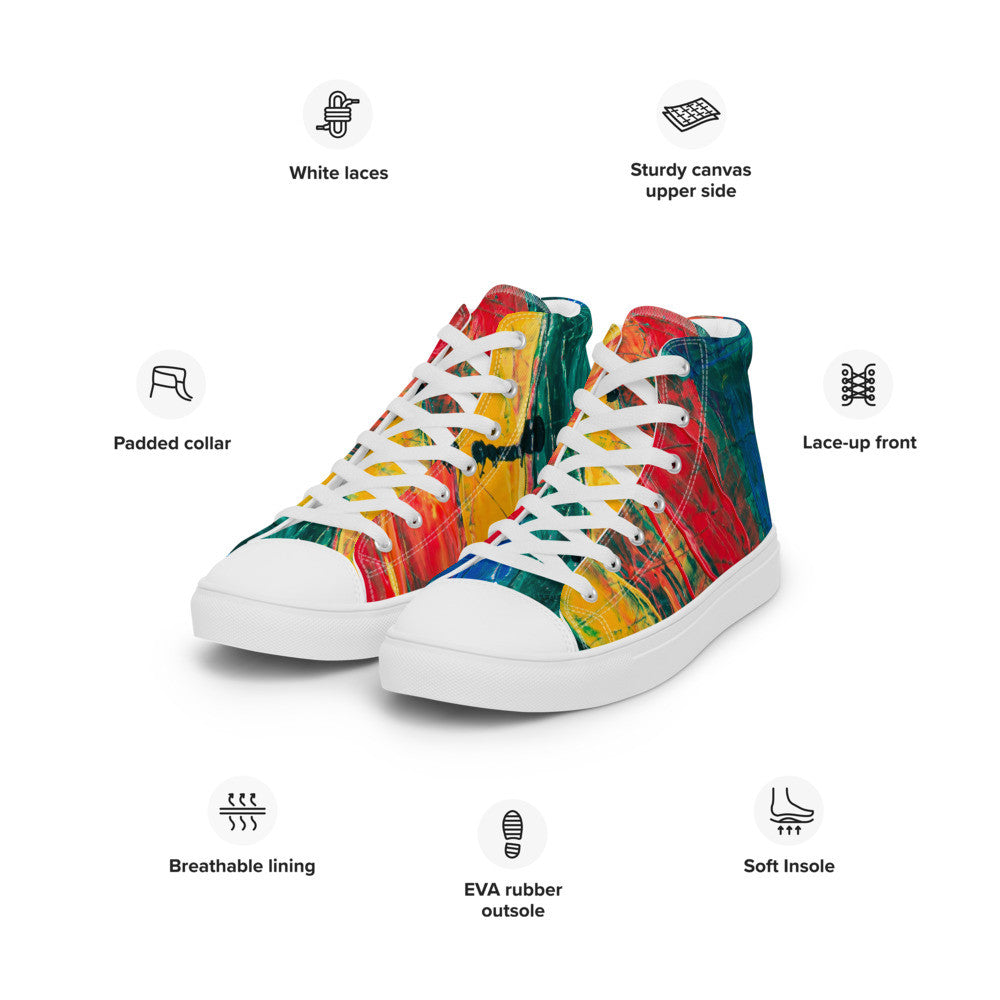 Gianneli Colours Handmade Men’s High Top Canvas Shoes