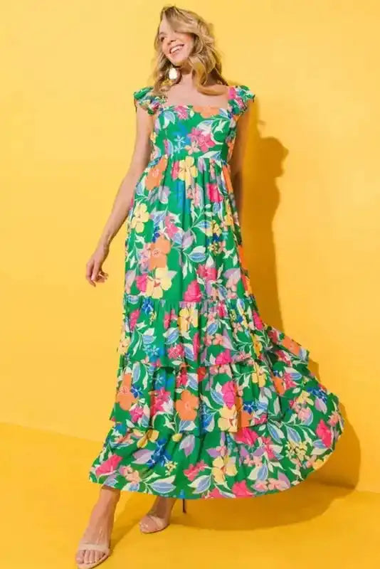 Floral Ruffle Tiered Maxi Dress