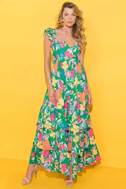 Floral Ruffle Tiered Maxi Dress