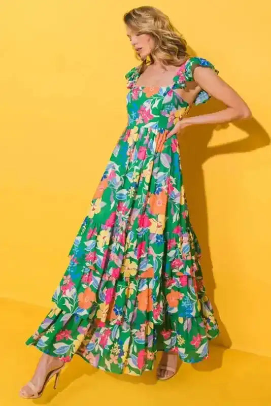 Floral Ruffle Tiered Maxi Dress