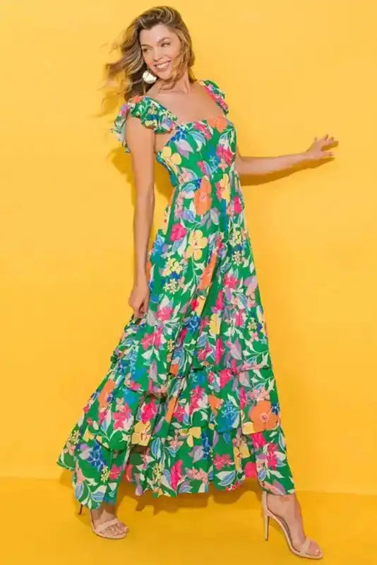 Floral Ruffle Tiered Maxi Dress