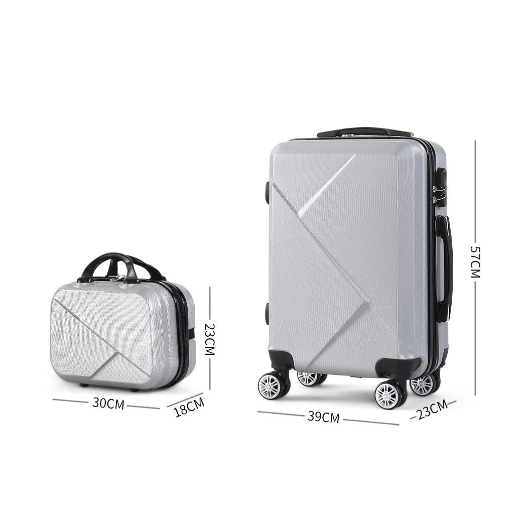 NNEIDS Slimbridge 2pcs 20"Travel Luggage Set Grey