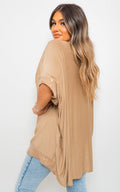 Oversized Sequin Trim Top
