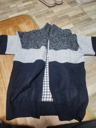 NNEOBA Mens Fleece Zipper Cardigan Winter Jacket Sweater