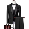 NNEOBA Mens Skinny 3-Piece Tuxedo Set Formal Suit (Black)