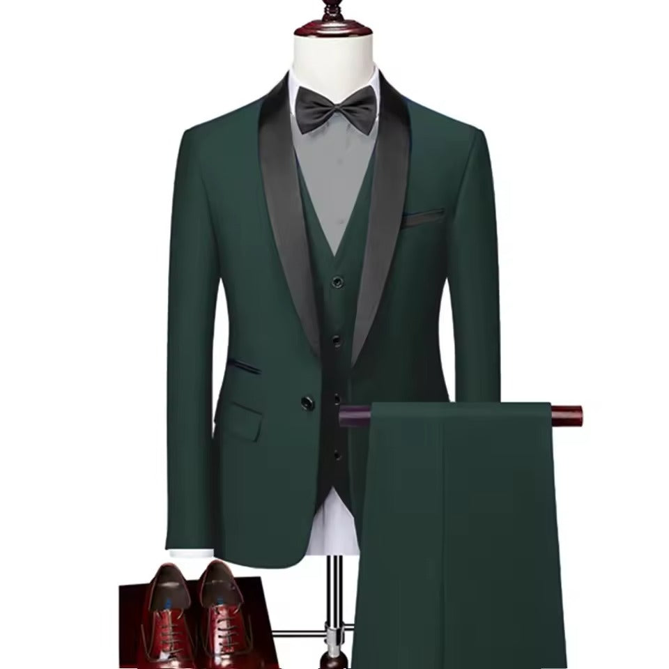 NNEOBA Mens Skinny 3-Piece Tuxedo Set Formal Suit (Green)
