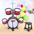 Game drum set with chair, burgundy