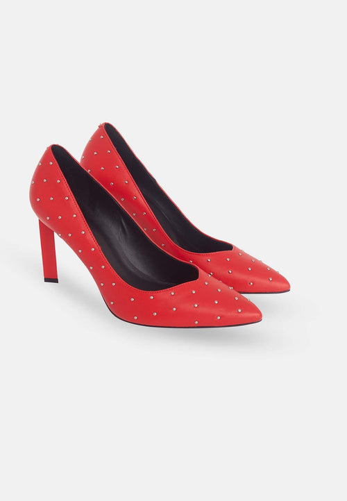 Black Brushed Leather Pumps Callisia – Women’s High Heels with Metal Studs